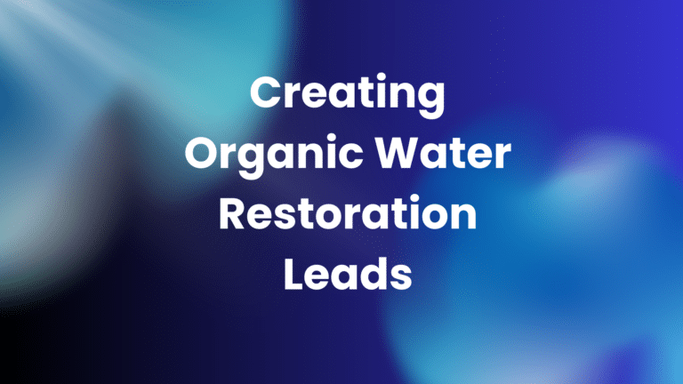 Creating Organic Water Restoration Leads